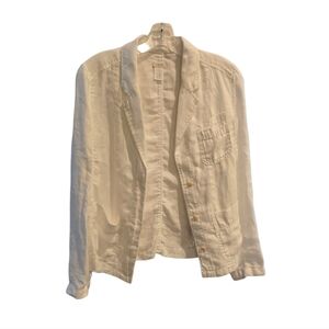 J.Crew 100% Linen white blazer 42625 3 Button